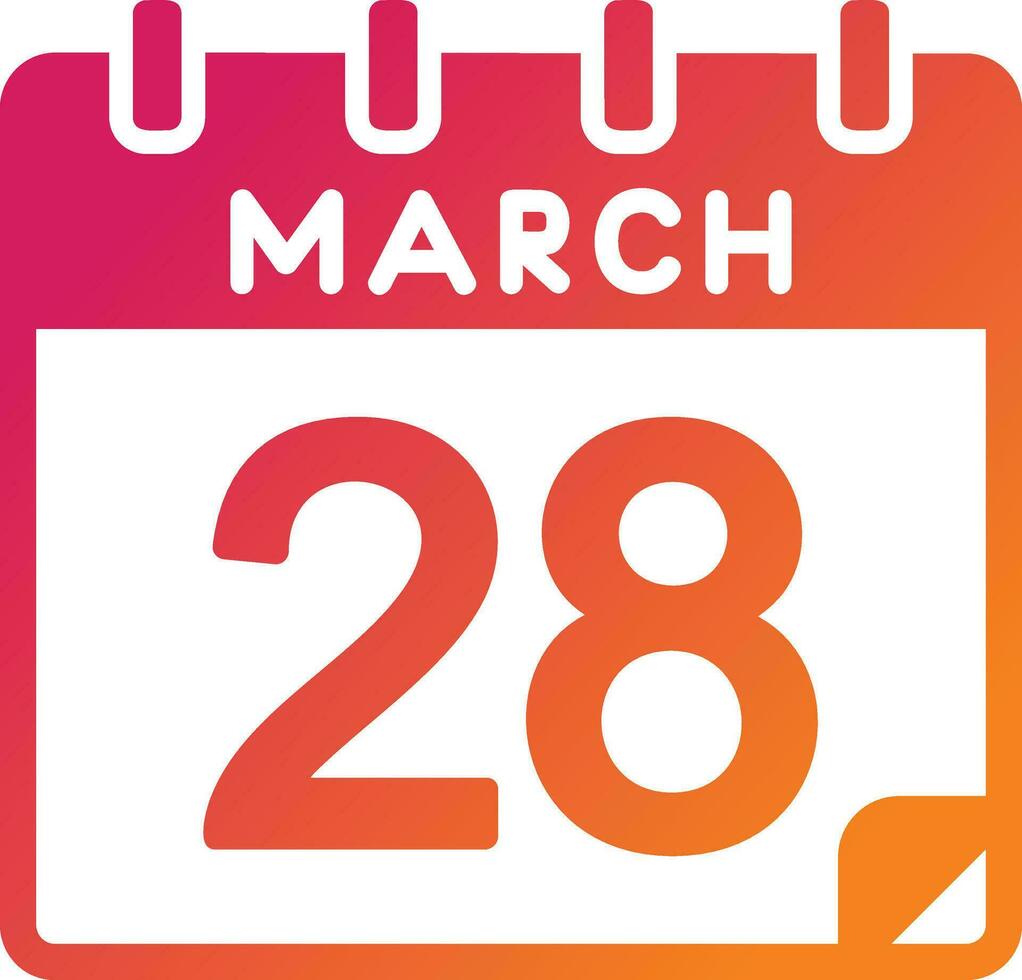 28 March Vector Icon