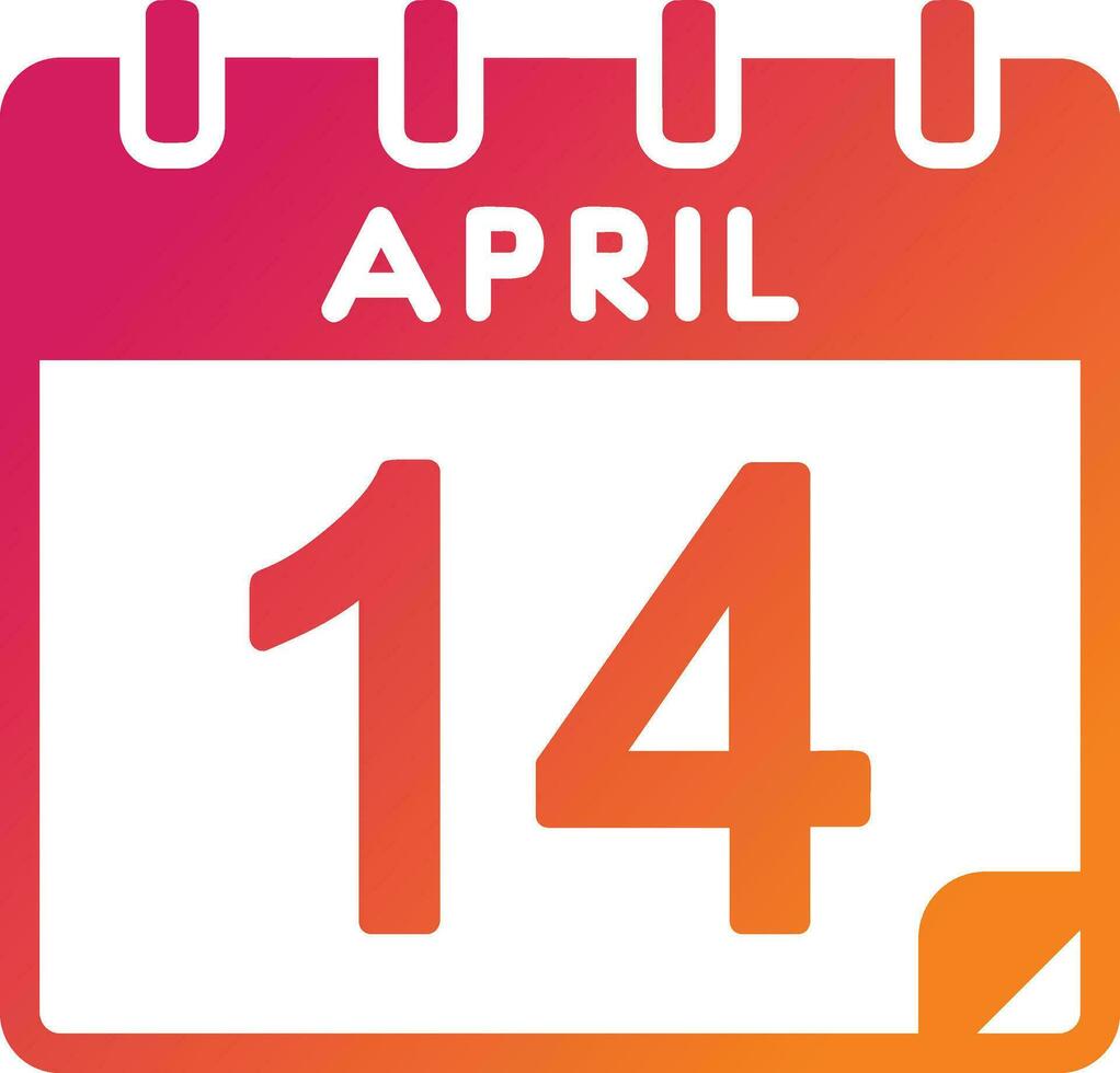 14 April Vector Icon