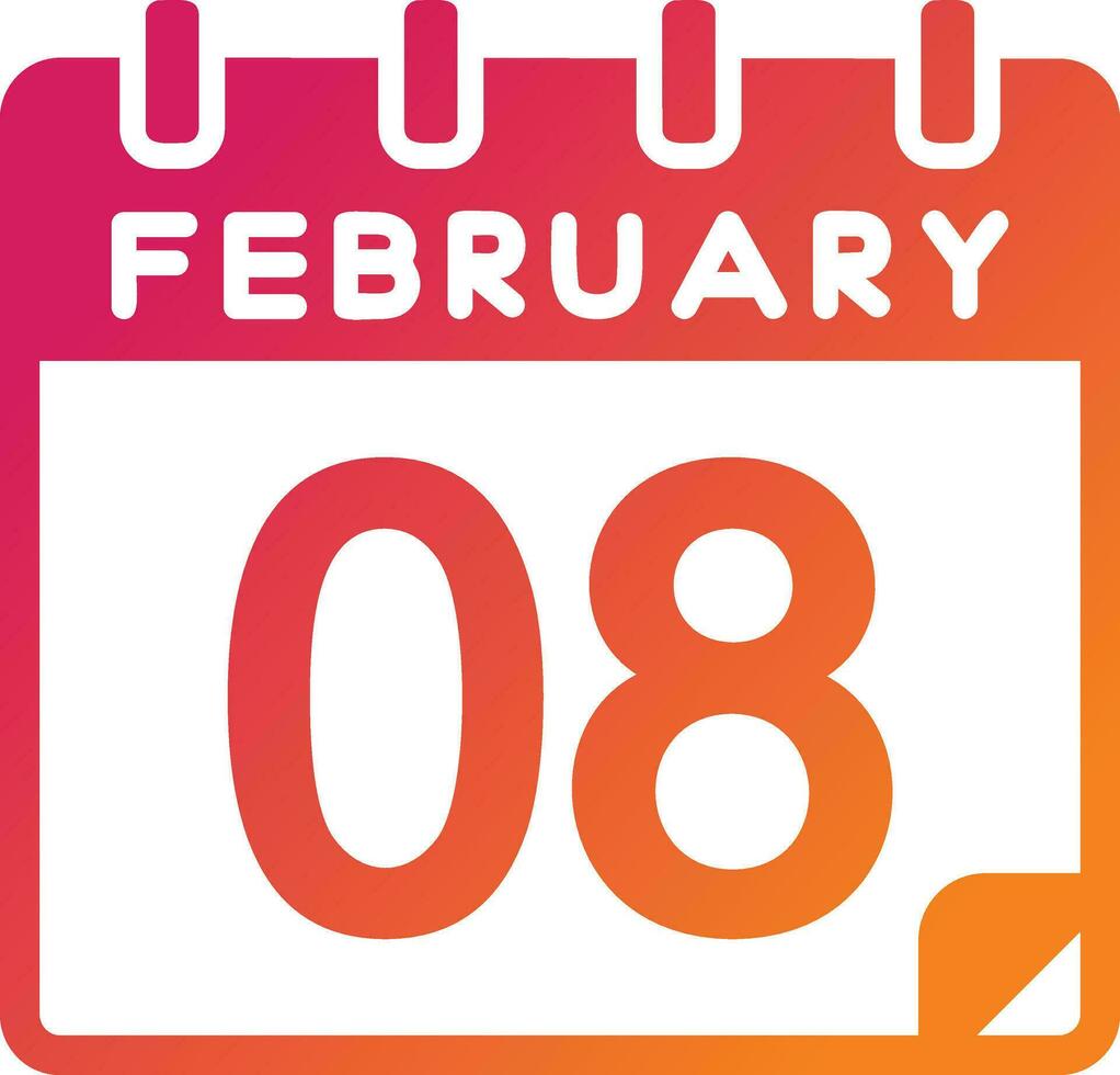 8 February Vector Icon