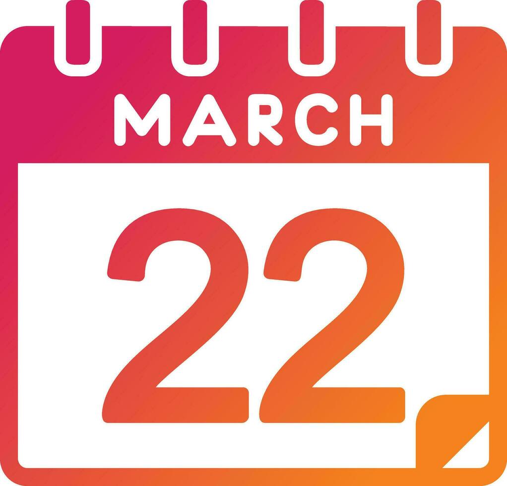 22 March Vector Icon