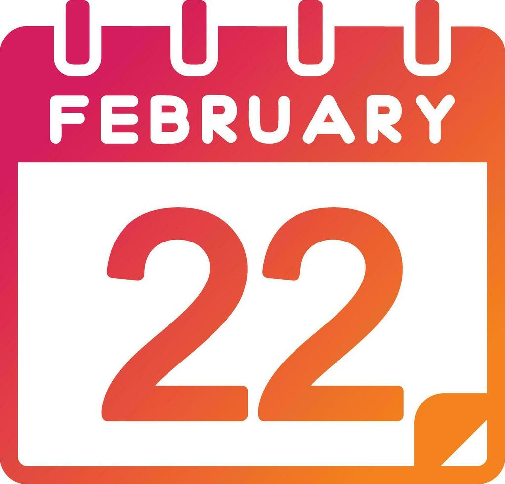 22 February Vector Icon