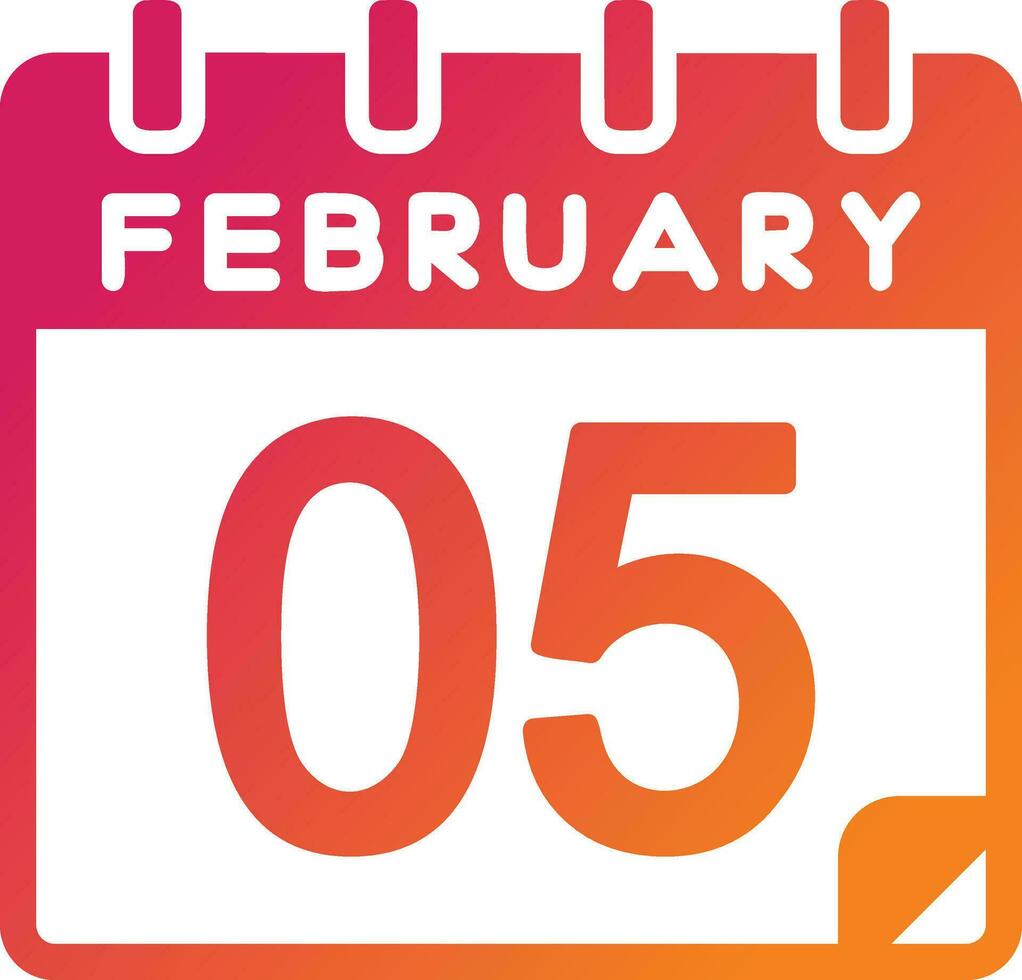 5 February Vector Icon