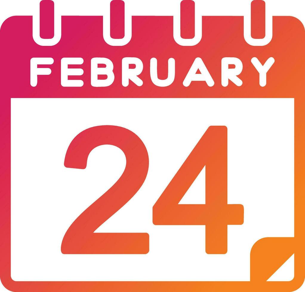 24 February Vector Icon