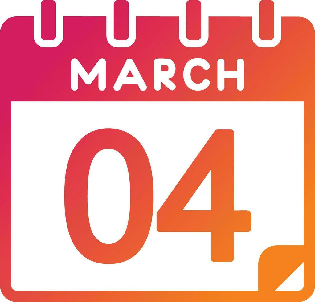 4 March Vector Icon