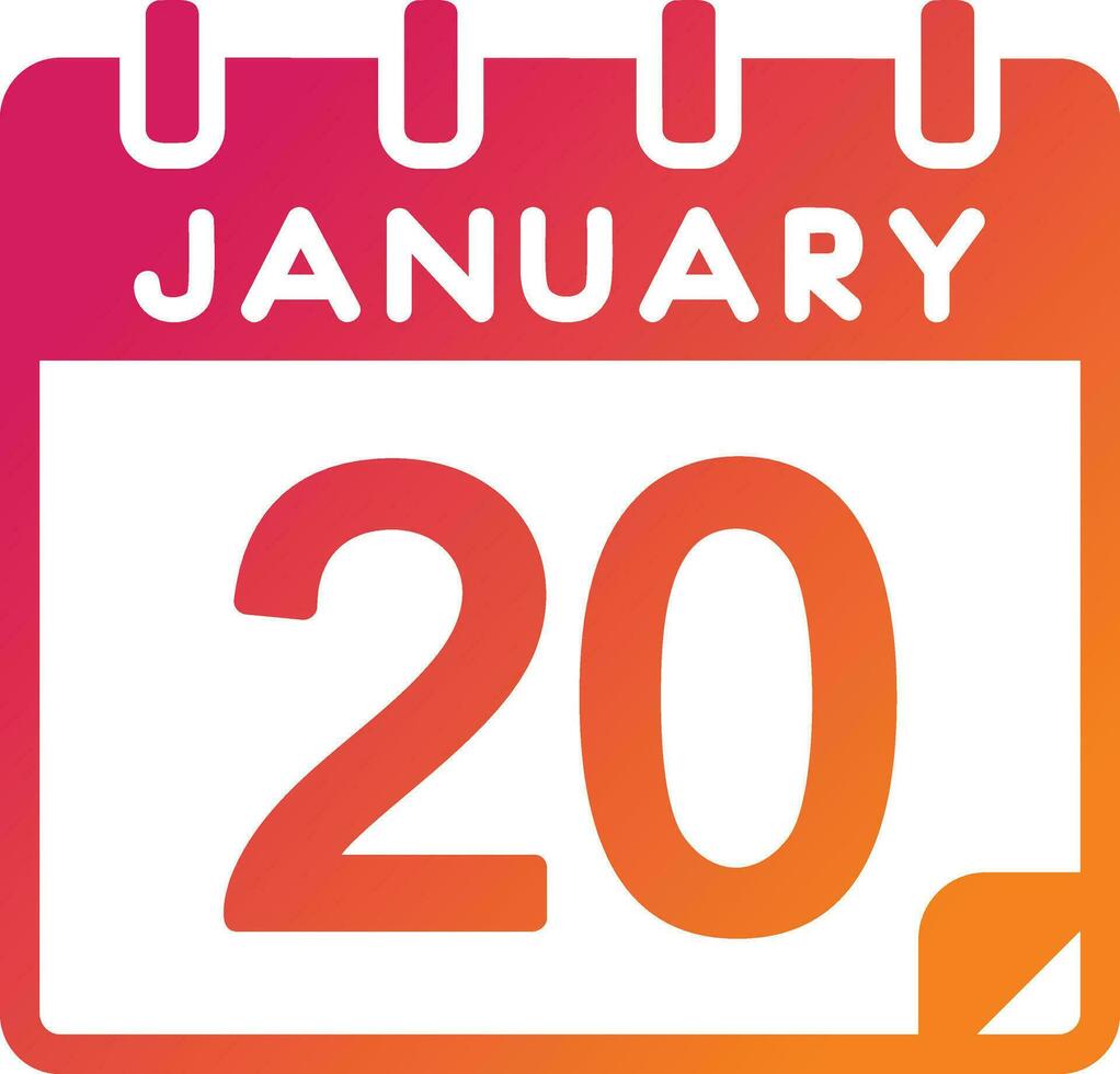 20 January Vector Icon