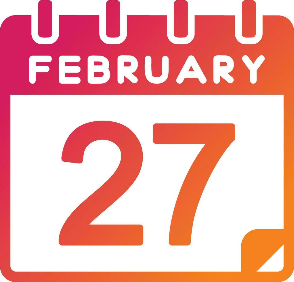 27 February Vector Icon