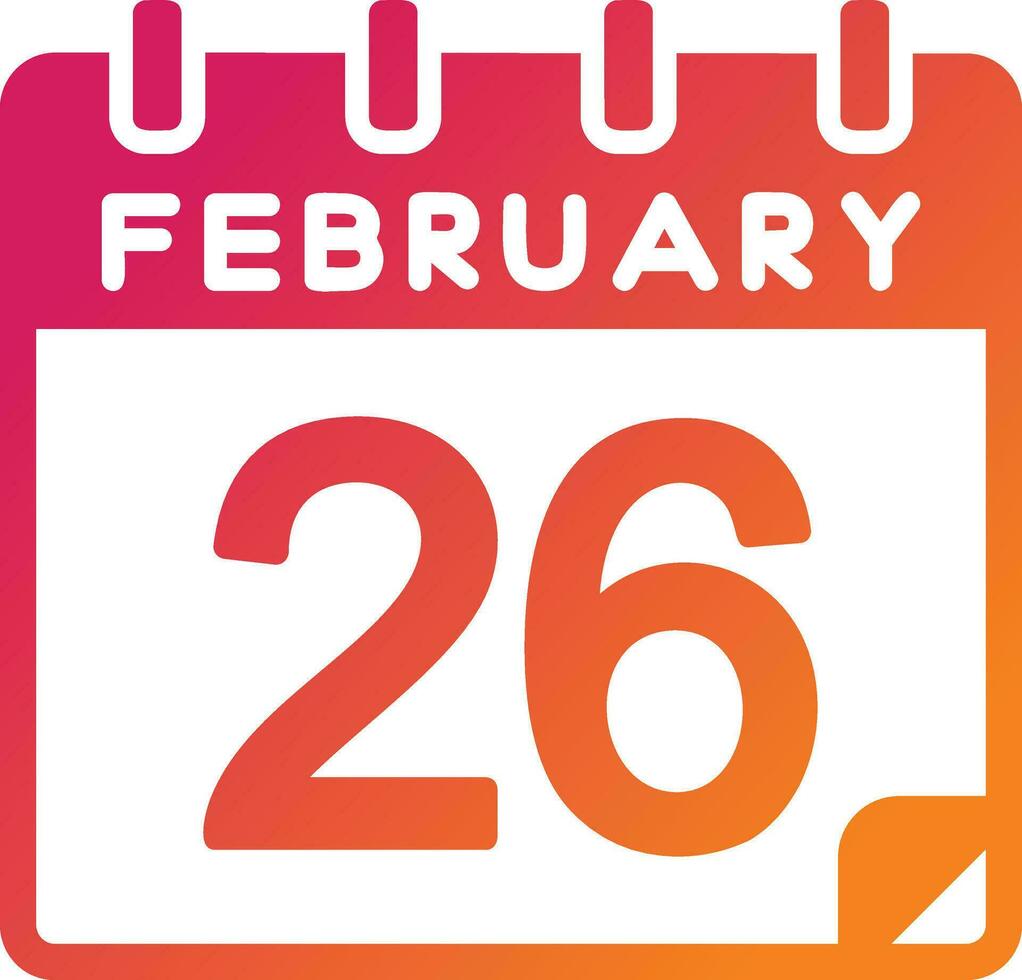 26 February Vector Icon