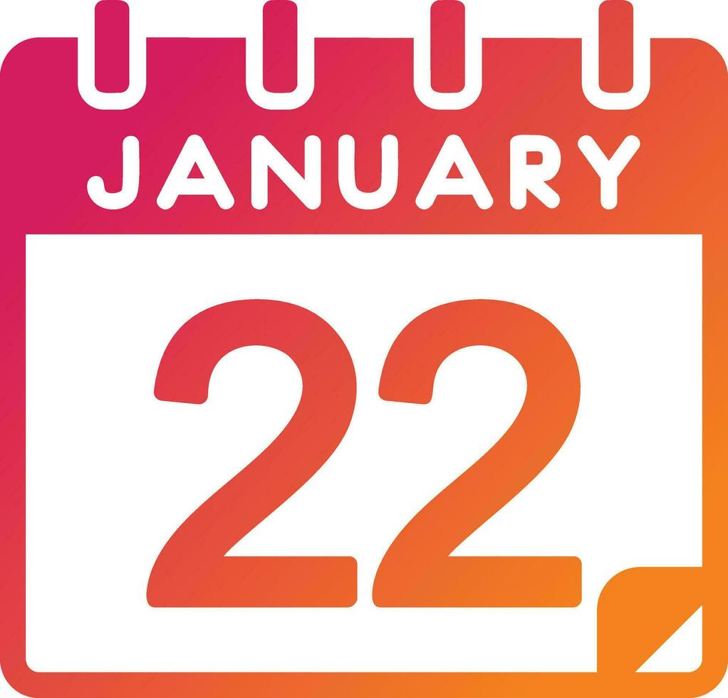 22 January Vector Icon