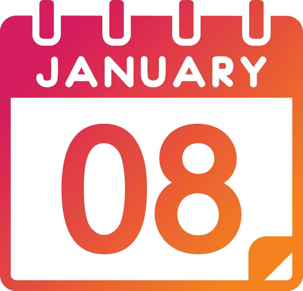 8 January Vector Icon