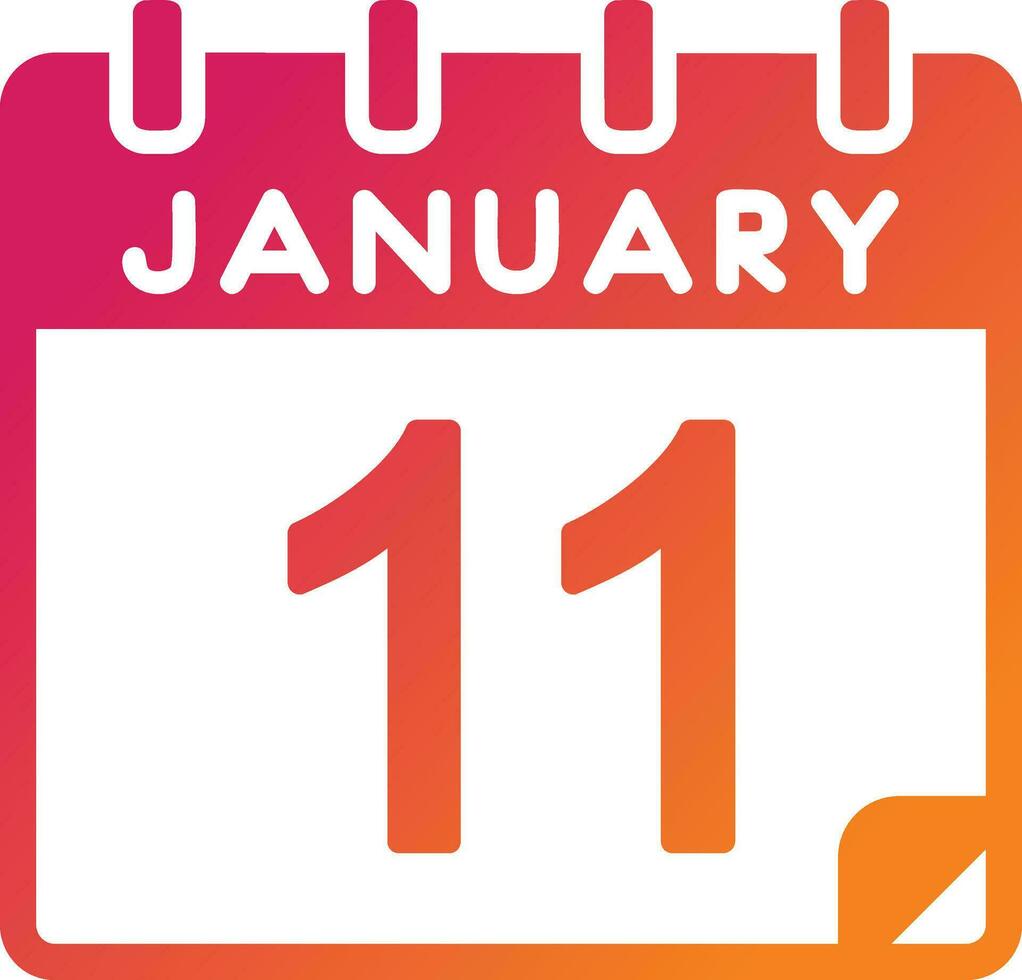 11 January Vector Icon