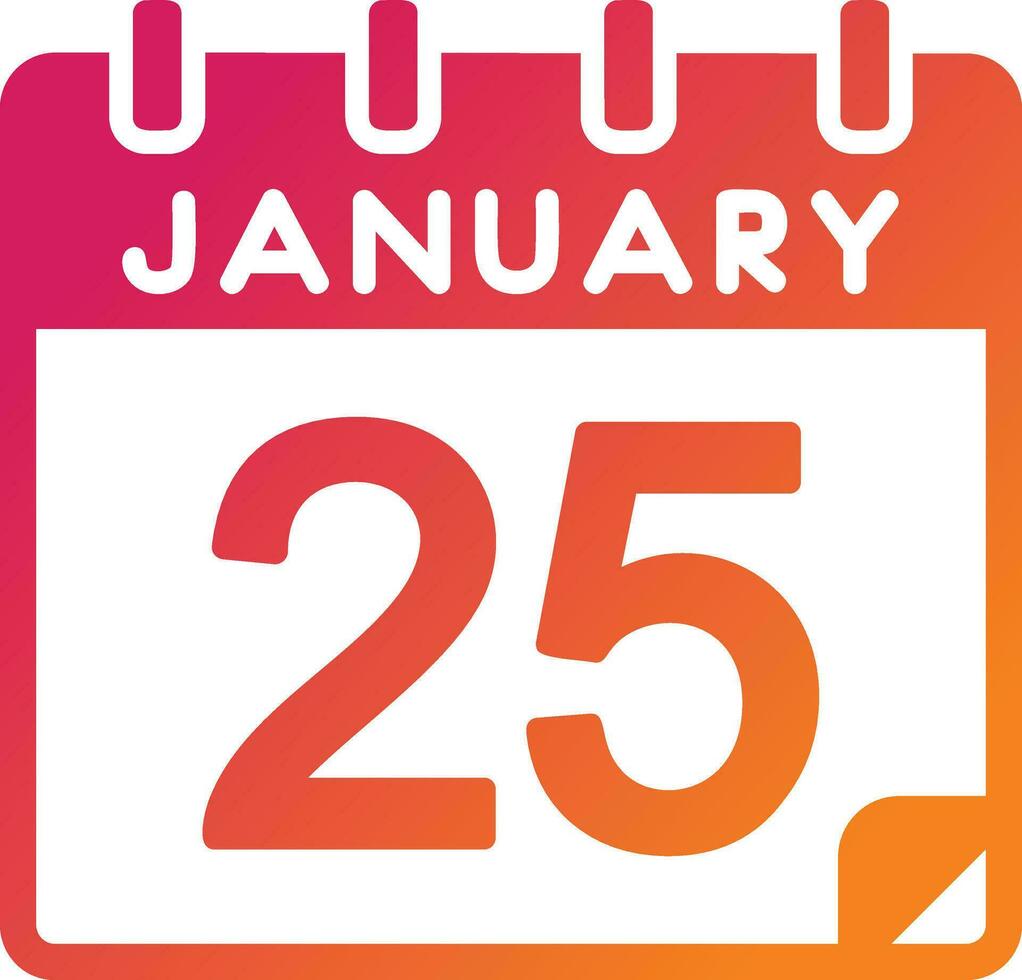 25 January Vector Icon