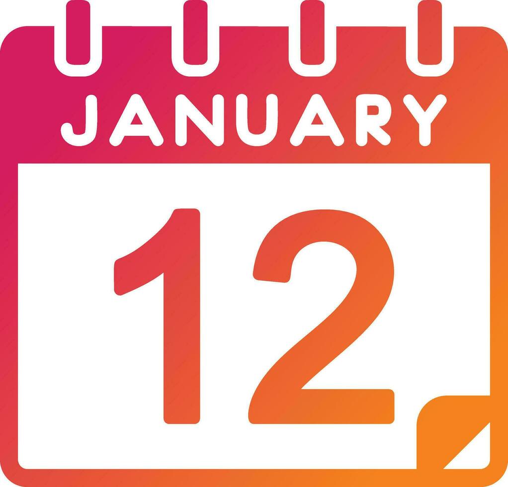 12 January Vector Icon