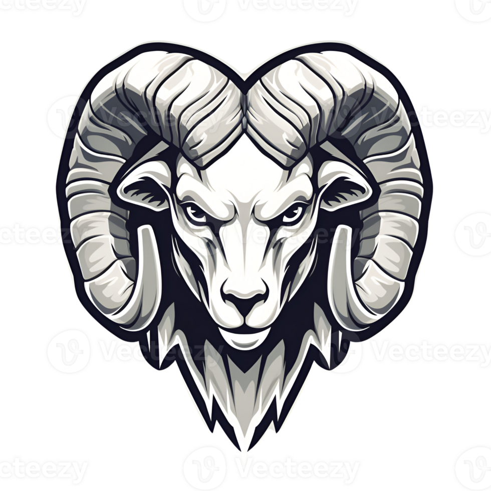 AI generated Ram Artistic Style Illustration Cartoon Painting Drawing No Background Perfect for Print on Demand Merchandise AI Generative png