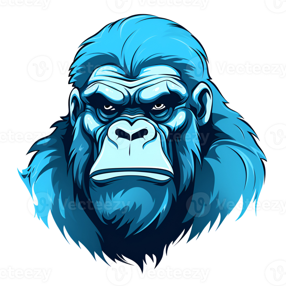 AI generated Cartoon Style Gorilla Illustration Painting Drawing No Background Perfect for Print on Demand Merchandise AI Generative png