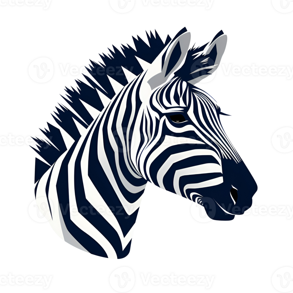 AI generated Cartoon Style Zebra Illustration No Background Perfect for Print on Demand Merchandise AI Generative png