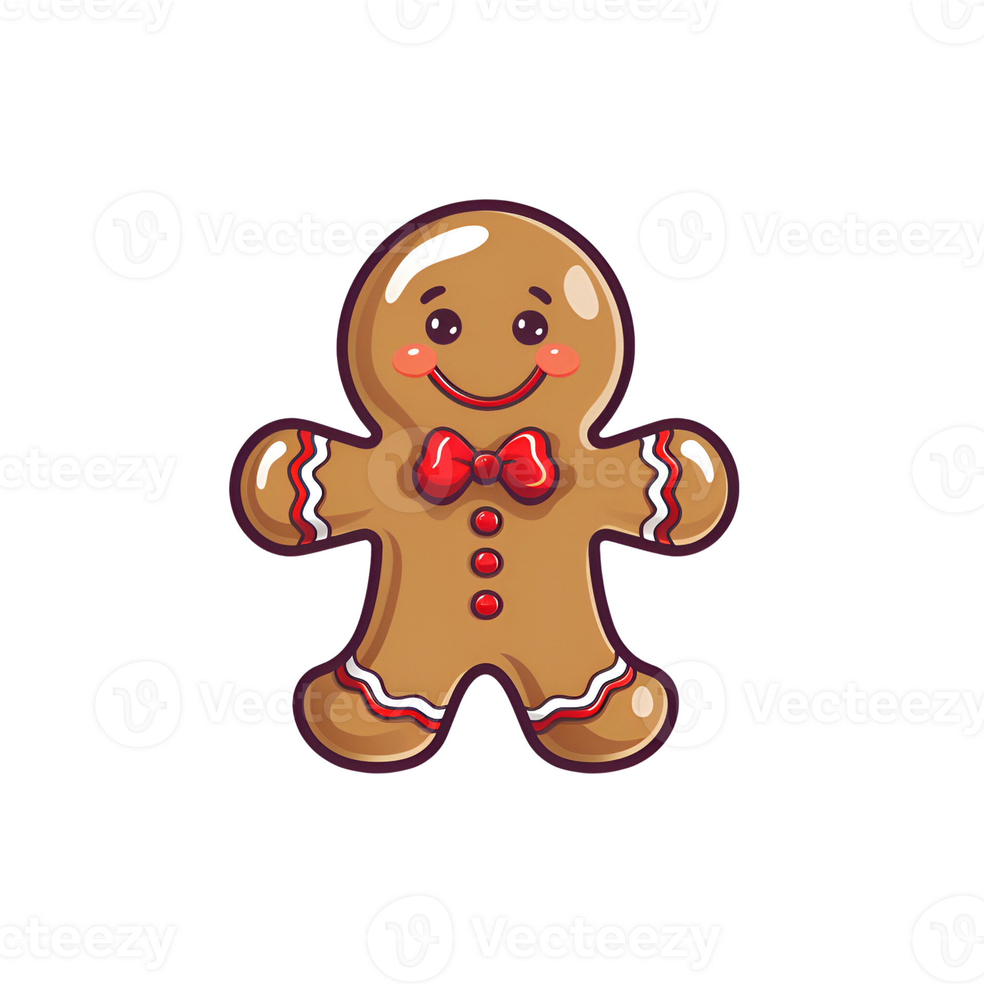 ai generiert Karikatur Stil Lebkuchen Mann Plätzchen Weihnachten ...