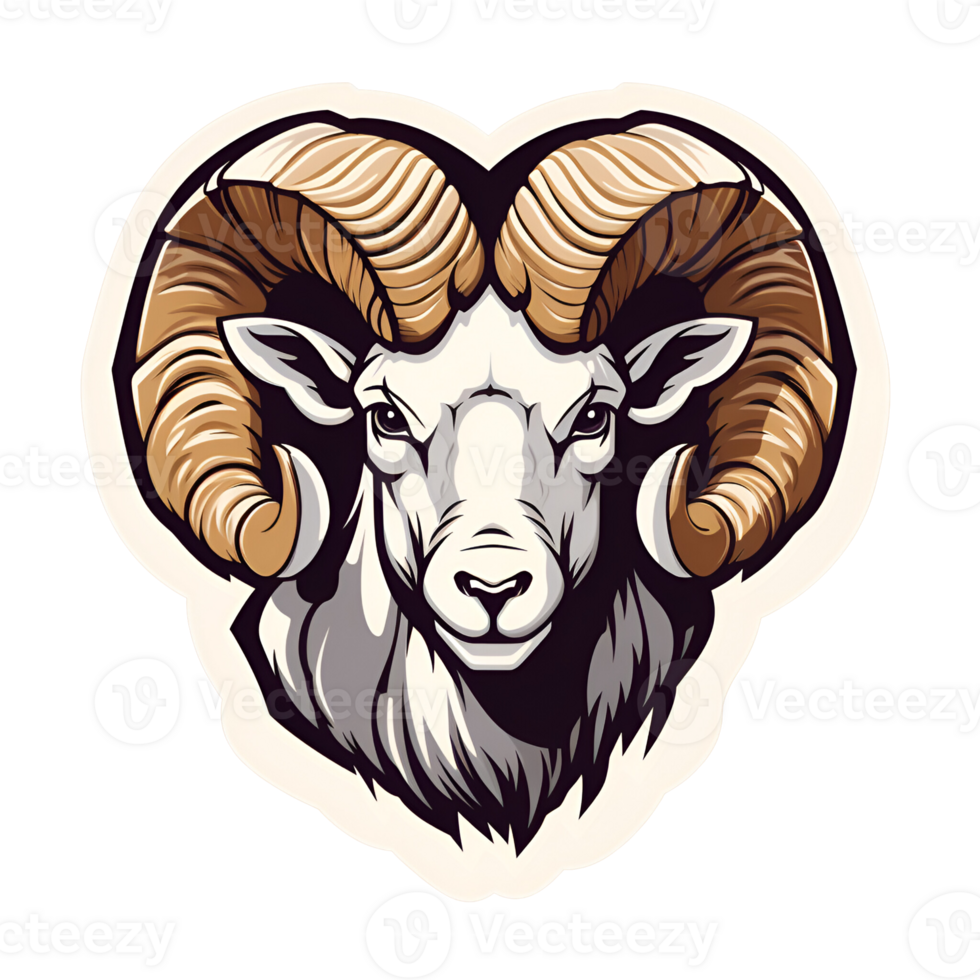 AI generated Ram Artistic Style Illustration Cartoon Painting Drawing No Background Perfect for Print on Demand Merchandise AI Generative png