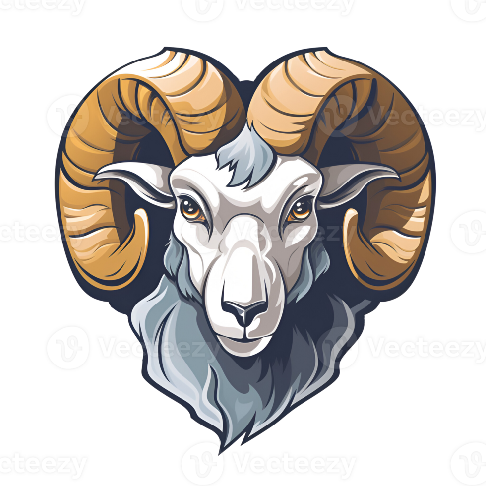 AI generated Ram Artistic Style Illustration Cartoon Painting Drawing No Background Perfect for Print on Demand Merchandise AI Generative png
