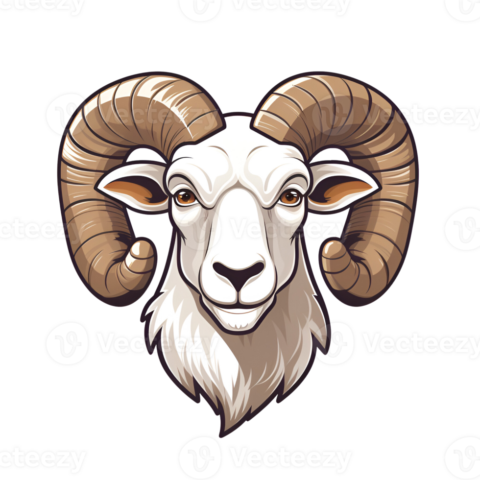 AI generated Ram Artistic Style Illustration Cartoon Painting Drawing No Background Perfect for Print on Demand Merchandise AI Generative png