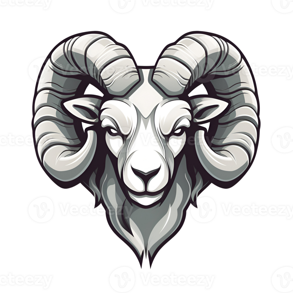 AI generated Ram Artistic Style Illustration Cartoon Painting Drawing No Background Perfect for Print on Demand Merchandise AI Generative png