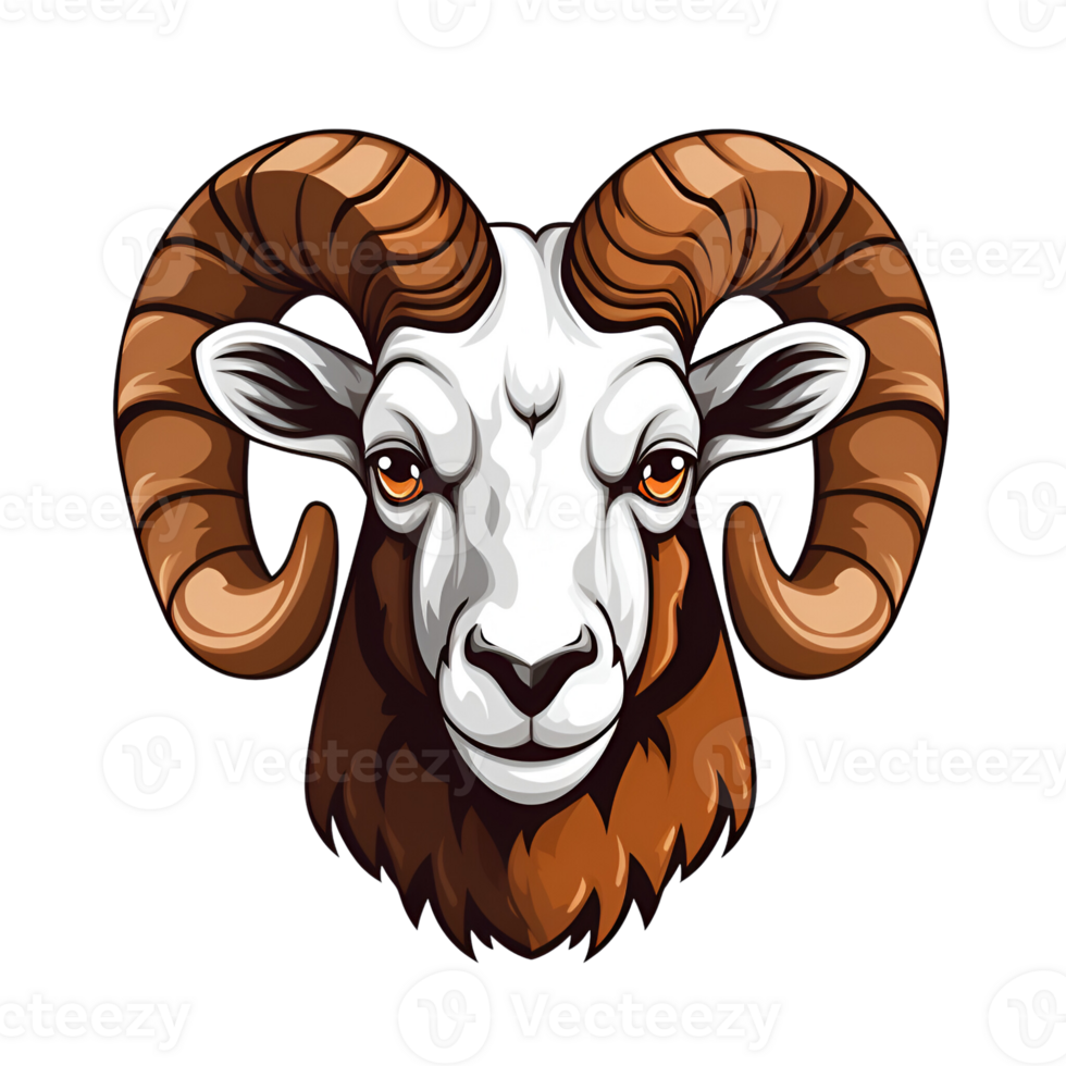 AI generated Ram Artistic Style Illustration Cartoon Painting Drawing No Background Perfect for Print on Demand Merchandise AI Generative png