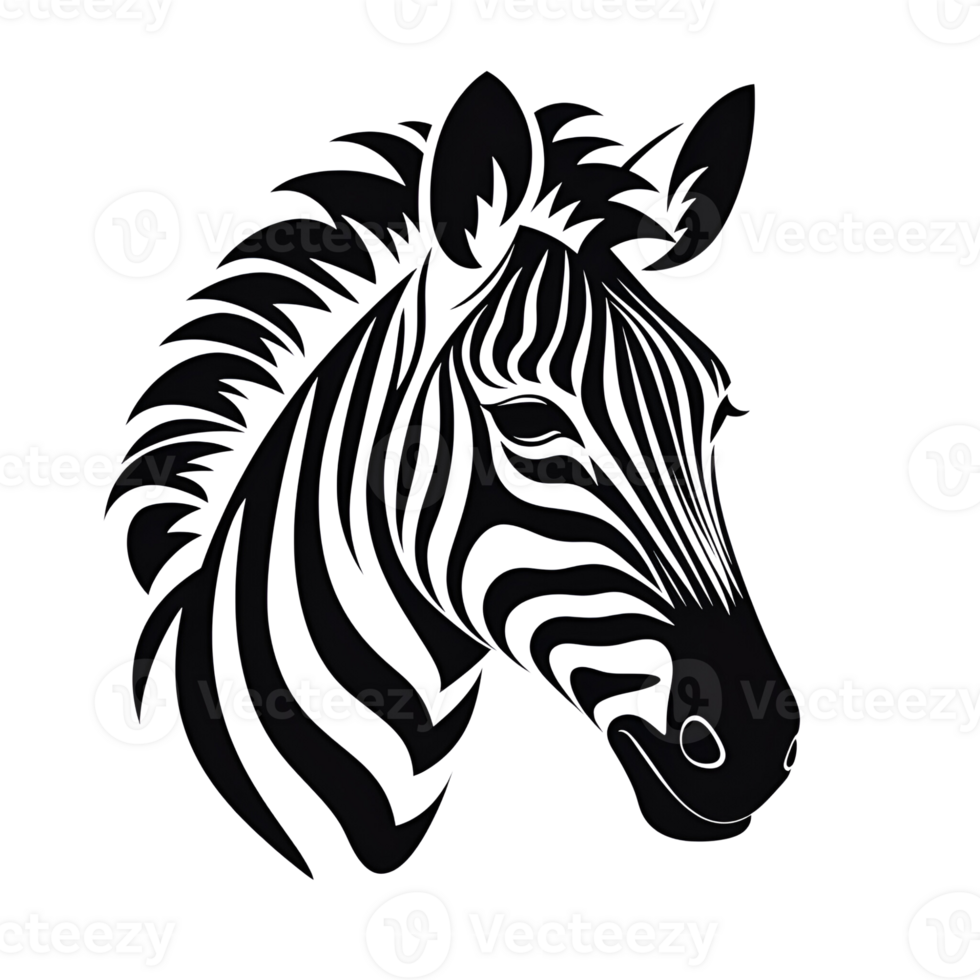 AI generated Cartoon Style Zebra Illustration No Background Perfect for Print on Demand Merchandise AI Generative png