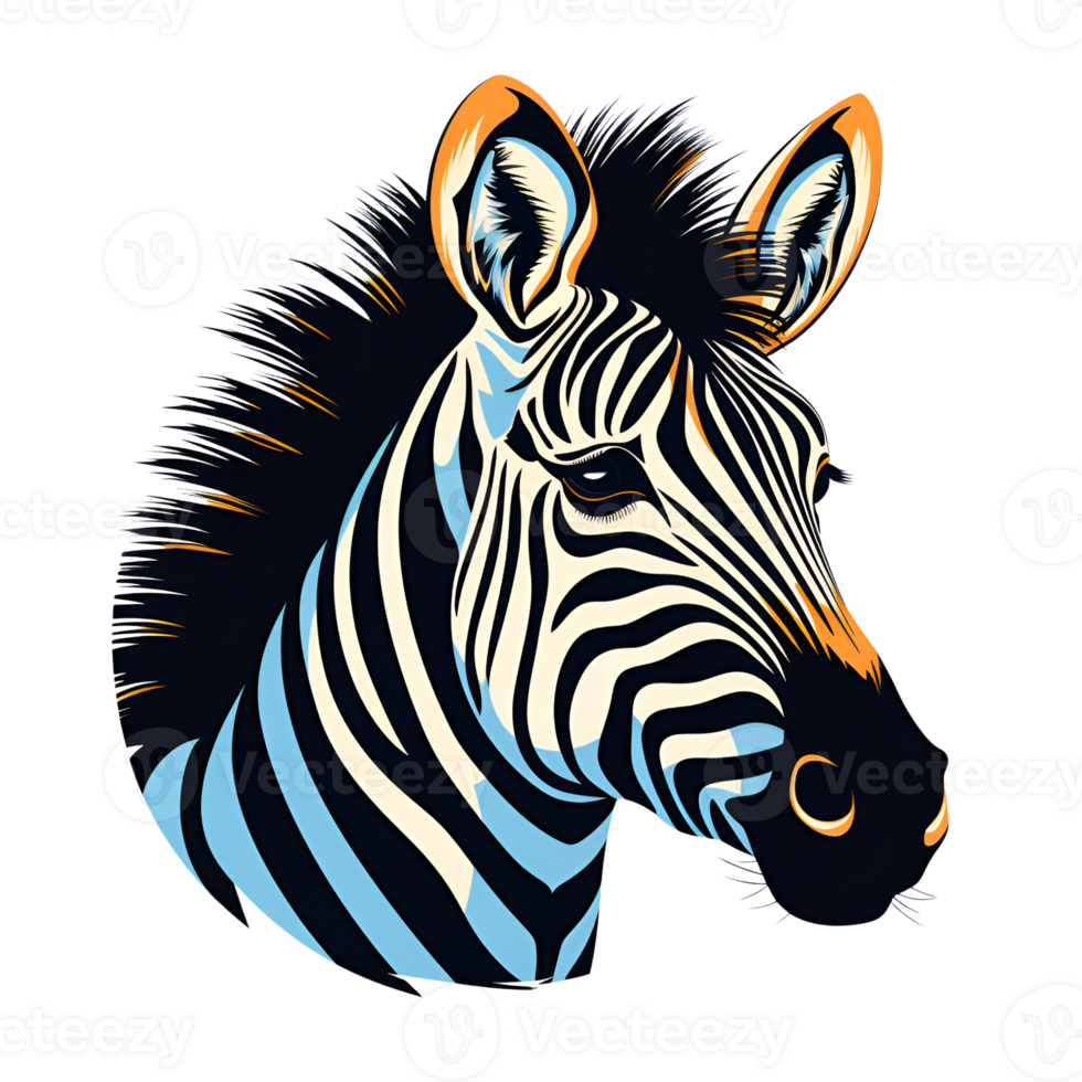 AI generated Cartoon Style Zebra Illustration No Background Perfect for Print on Demand Merchandise AI Generative png