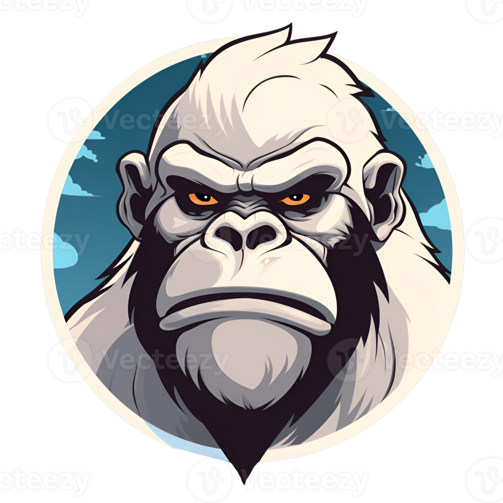 AI generated Cartoon Style Gorilla Illustration Painting Drawing No Background Perfect for Print on Demand Merchandise AI Generative png