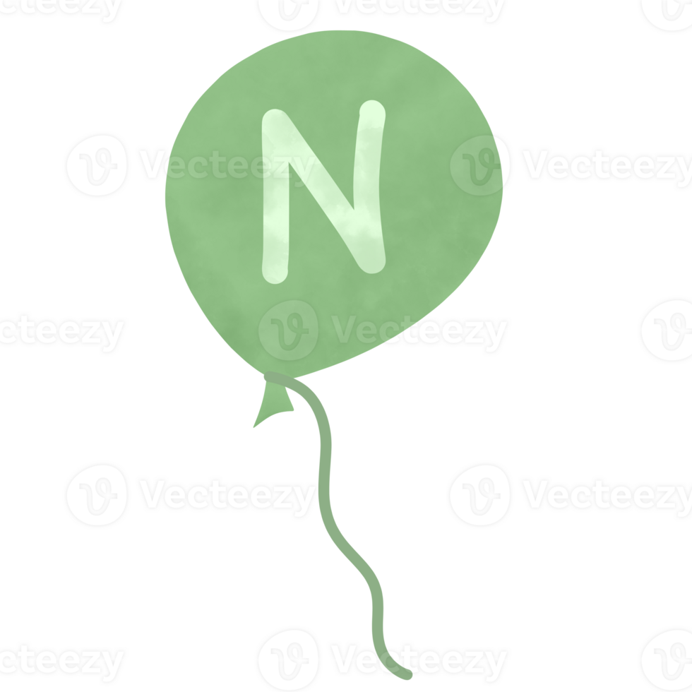 Green Balloon Alphabet png