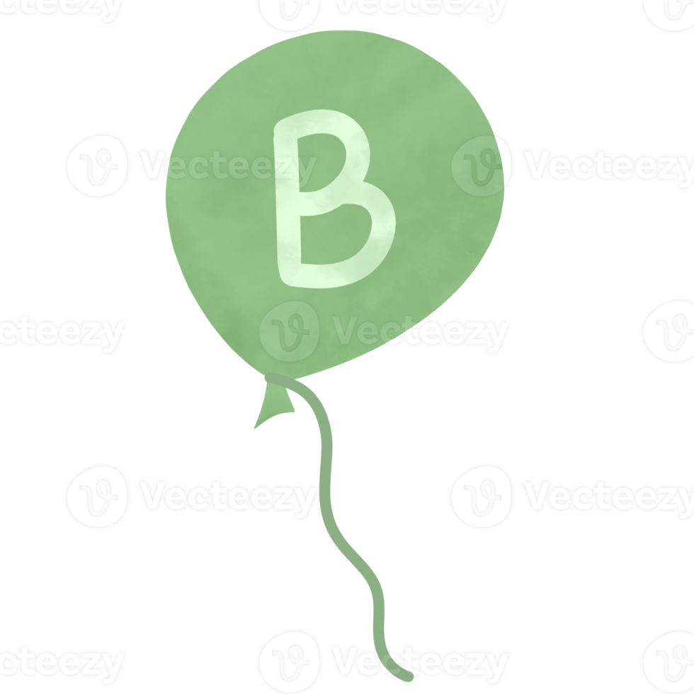 Green Balloon Alphabet png
