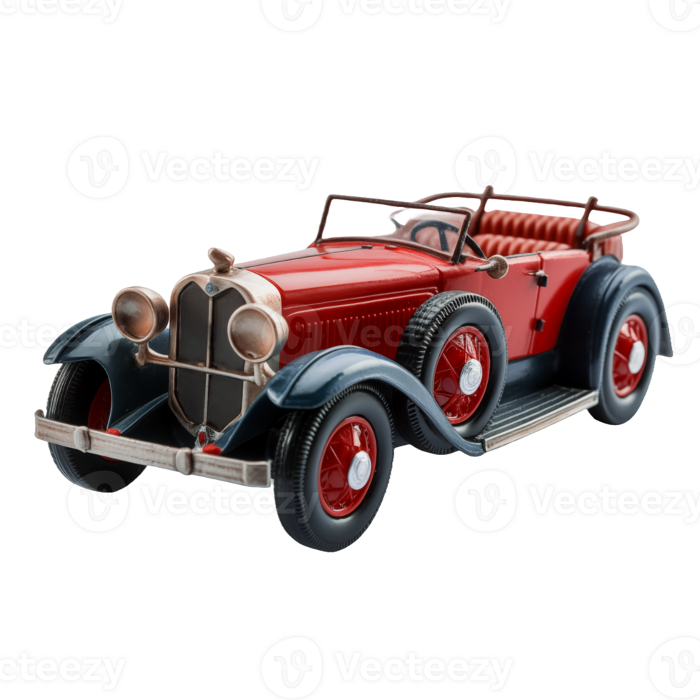 AI generated Old vintage car toy AI generated png