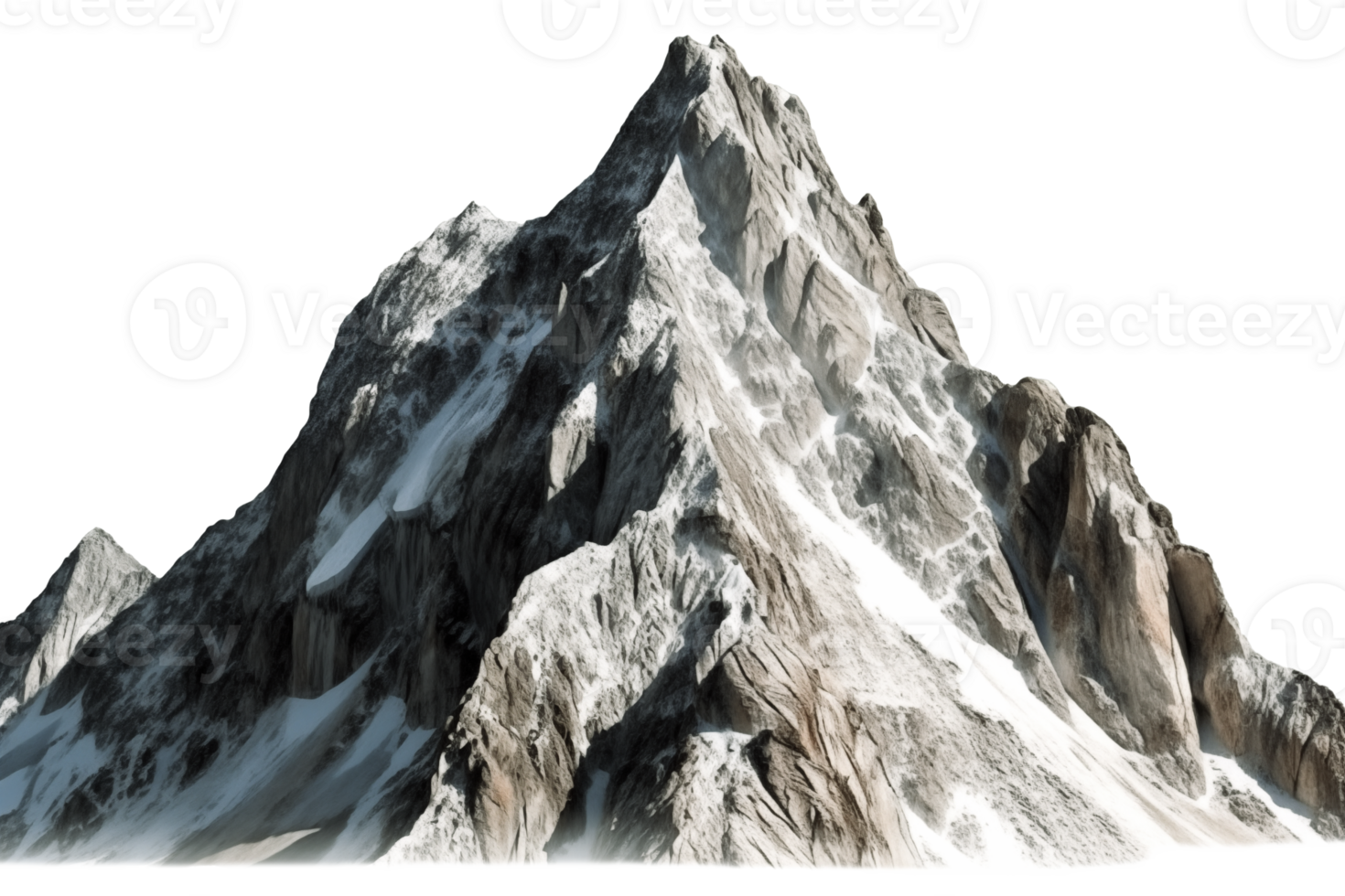 AI generated Rugged mountain peak isolated transparent png AI generated