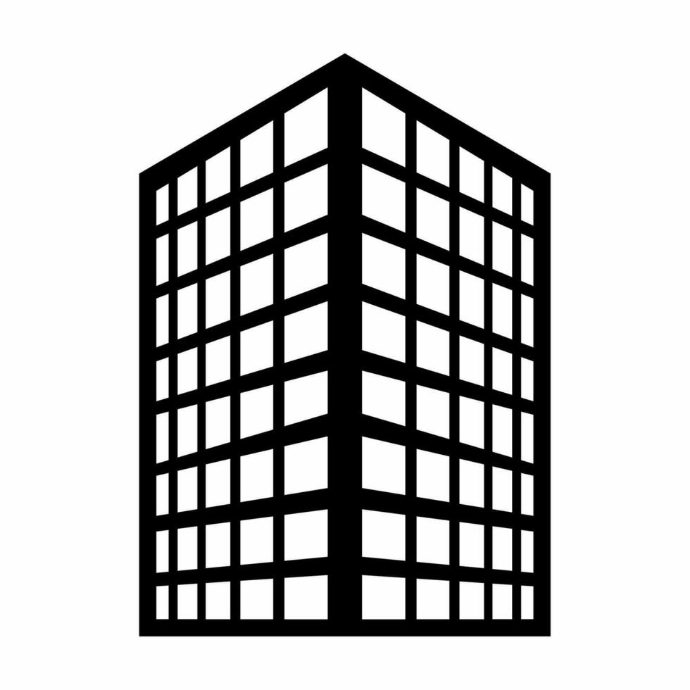 City building silhouette vector. Building silhouette can be used as icon, symbol or sign. Building icon vector for design of city, town or apartment