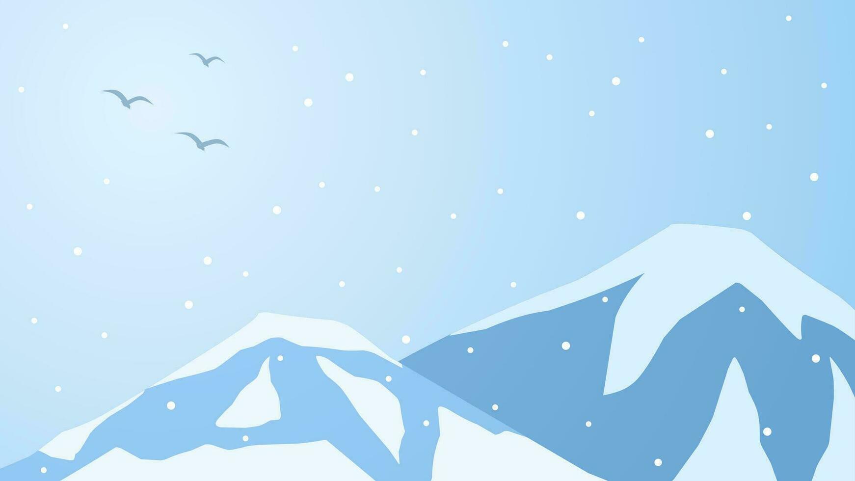 Nevado montaña paisaje vector ilustración. paisaje de nieve cubierto montaña en invierno estación. invierno montaña paisaje para fondo, fondo de pantalla o aterrizaje página