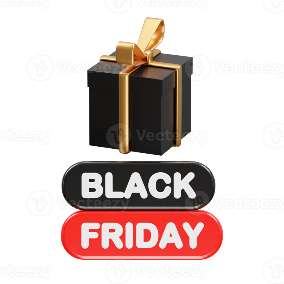 Black Friday sale 3d rendering icon illustration png