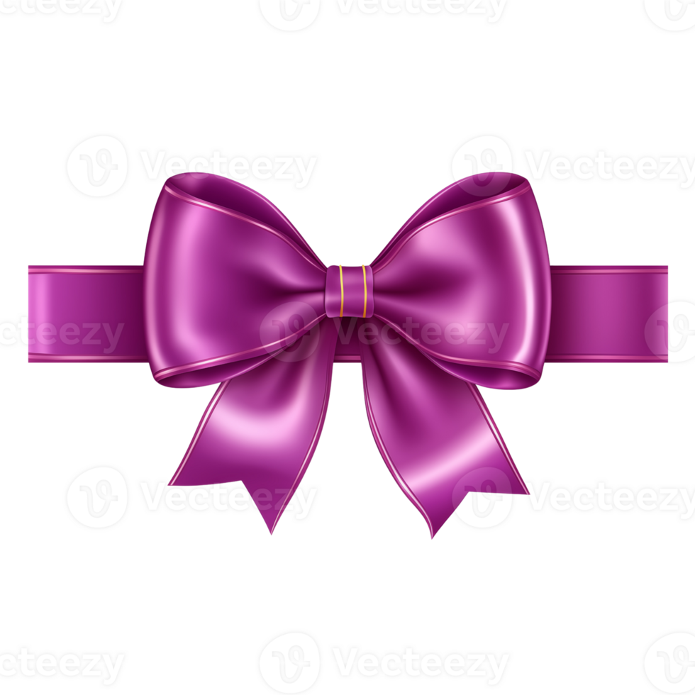 AI generated purple Ribbon Bow on isolated background,Shiny Elegance for Celebrations and Victories.Created with Generative AI technology. png