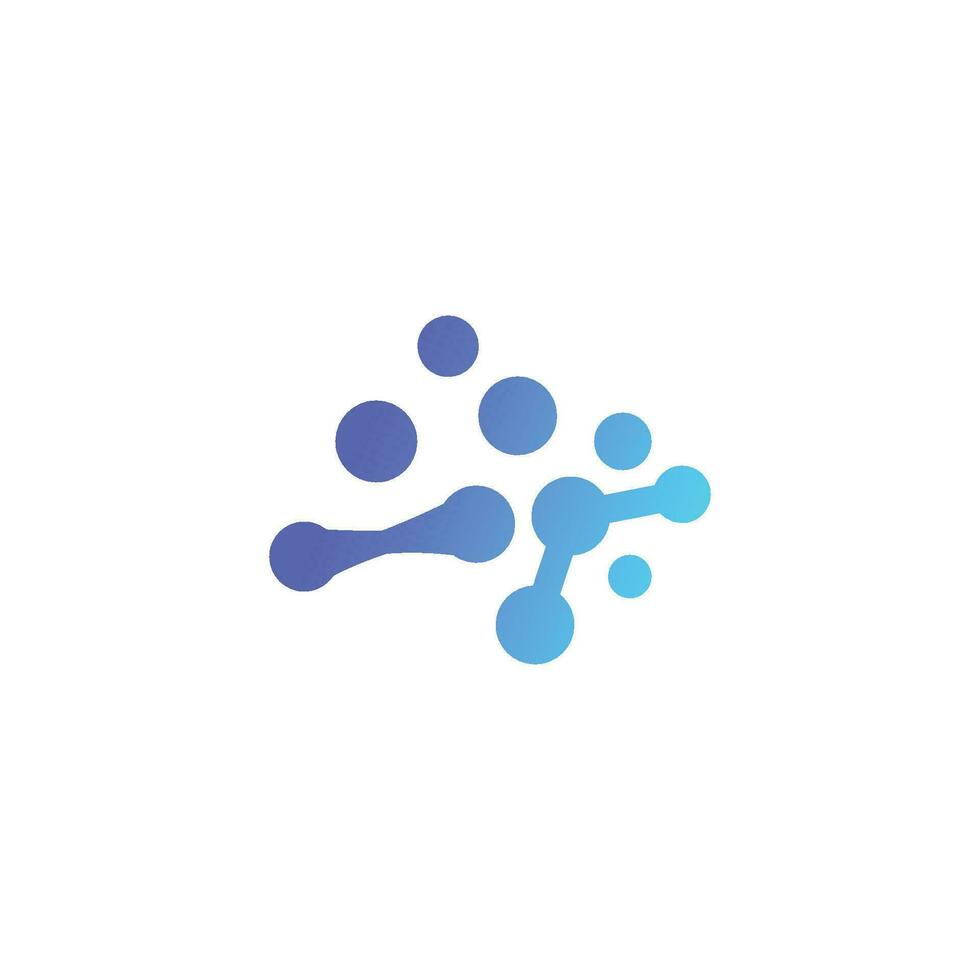 neuron brain logo icon with dots concept. vector
