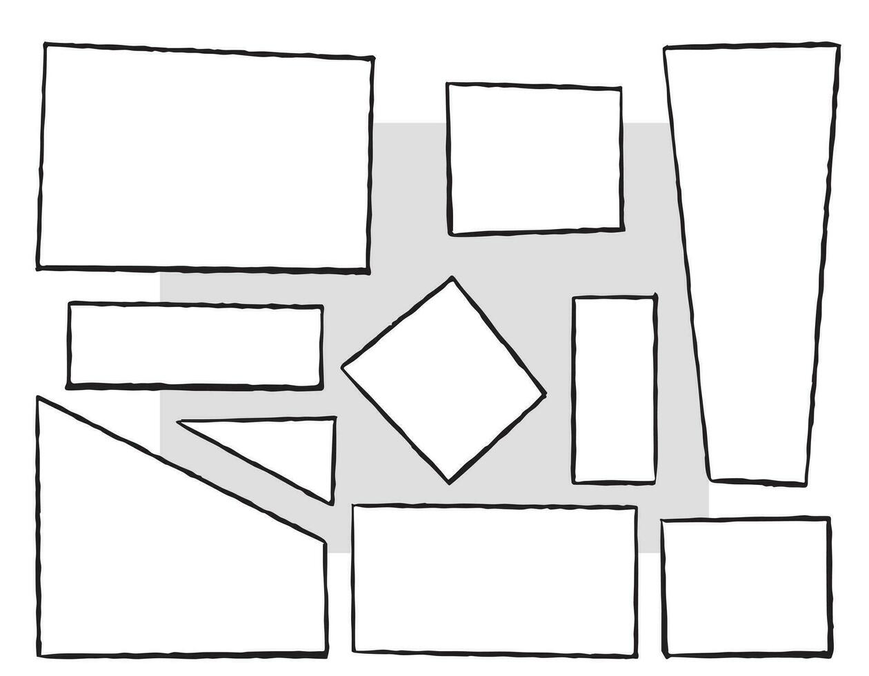 Set of hand drawn text boxes vector