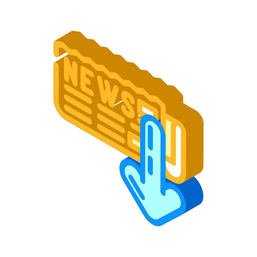 newspaper download file isometric icon vector illustration