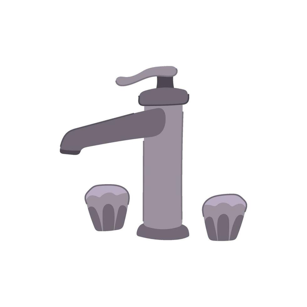 modern bathroom faucet cartoon vector illustration