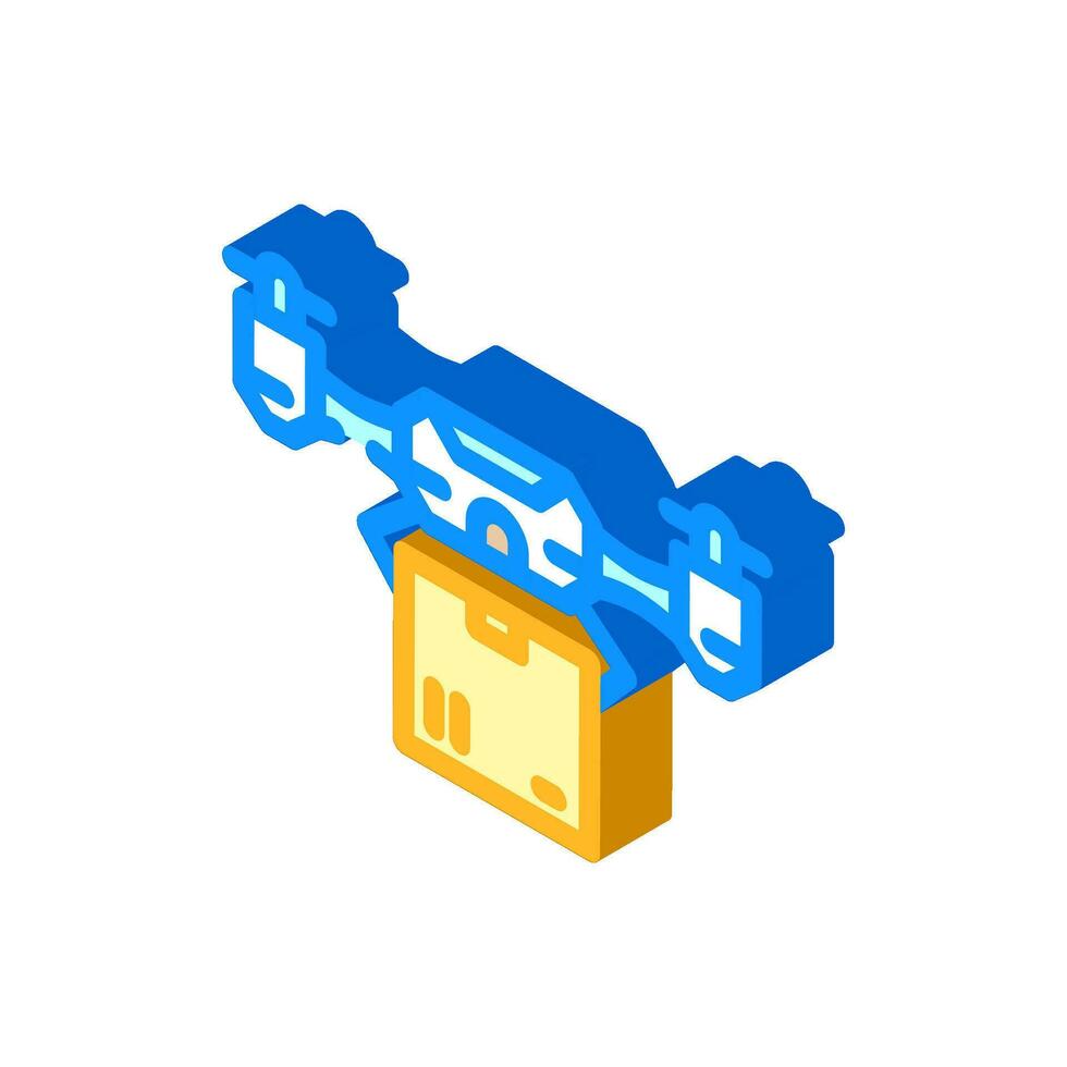 delivery drone isometric icon vector illustration