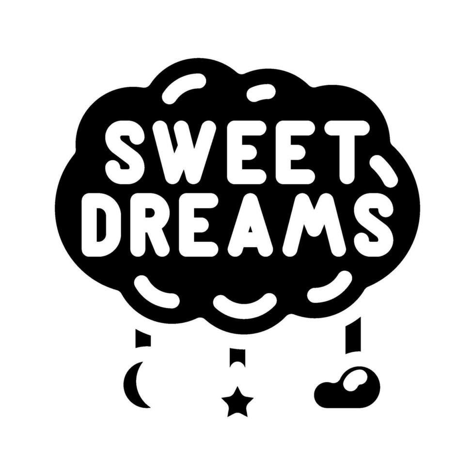 dulce Sueños dormir noche glifo icono vector ilustración