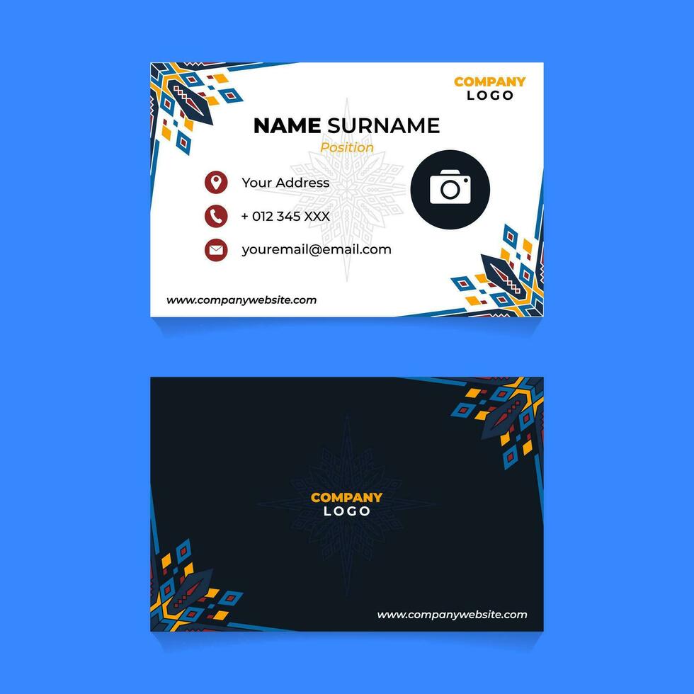 Mandala Art Name Card Design for Business or Company vector