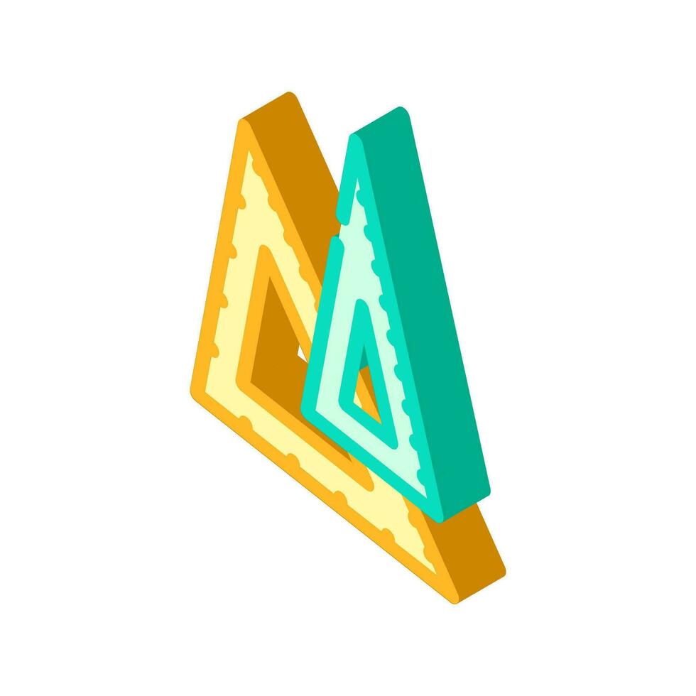 drafting triangle architectural drafter isometric icon vector illustration