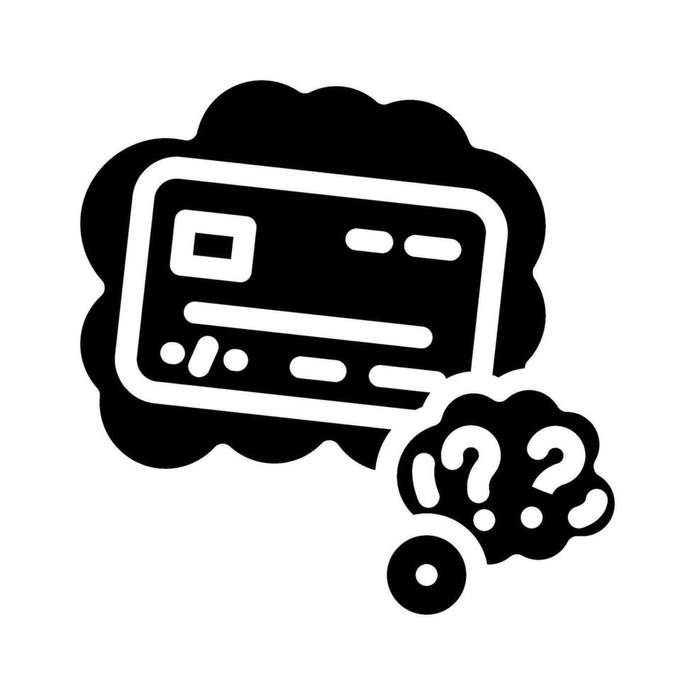 lost card bank payment glyph icon vector illustration