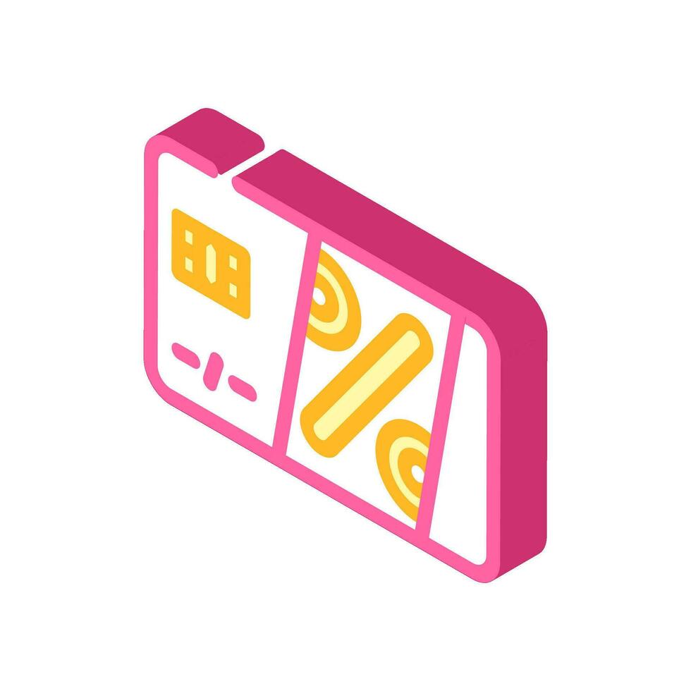 rewards card bank payment isometric icon vector illustration