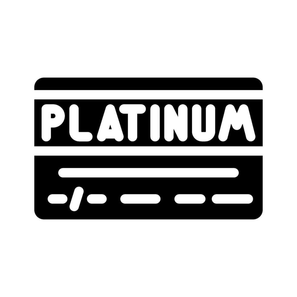 platino tarjeta banco pago glifo icono vector ilustración