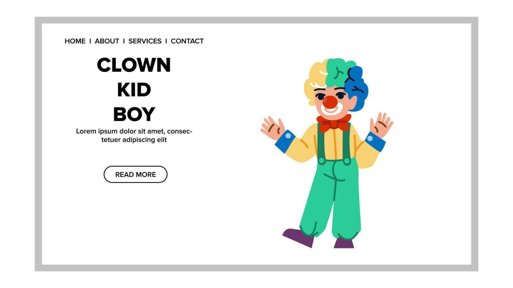 child clown kid boy vector