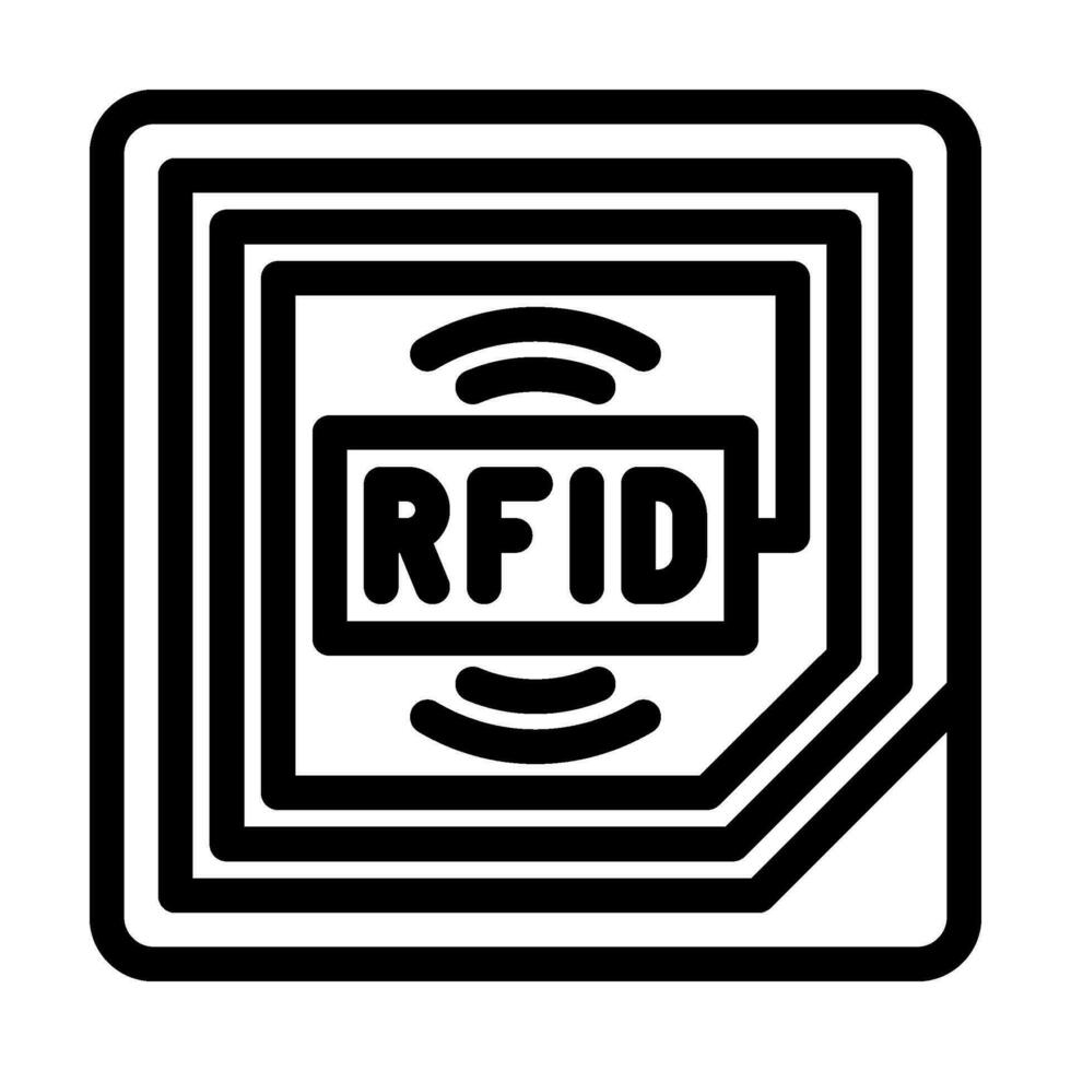 rfid tracking autonomous delivery line icon vector illustration