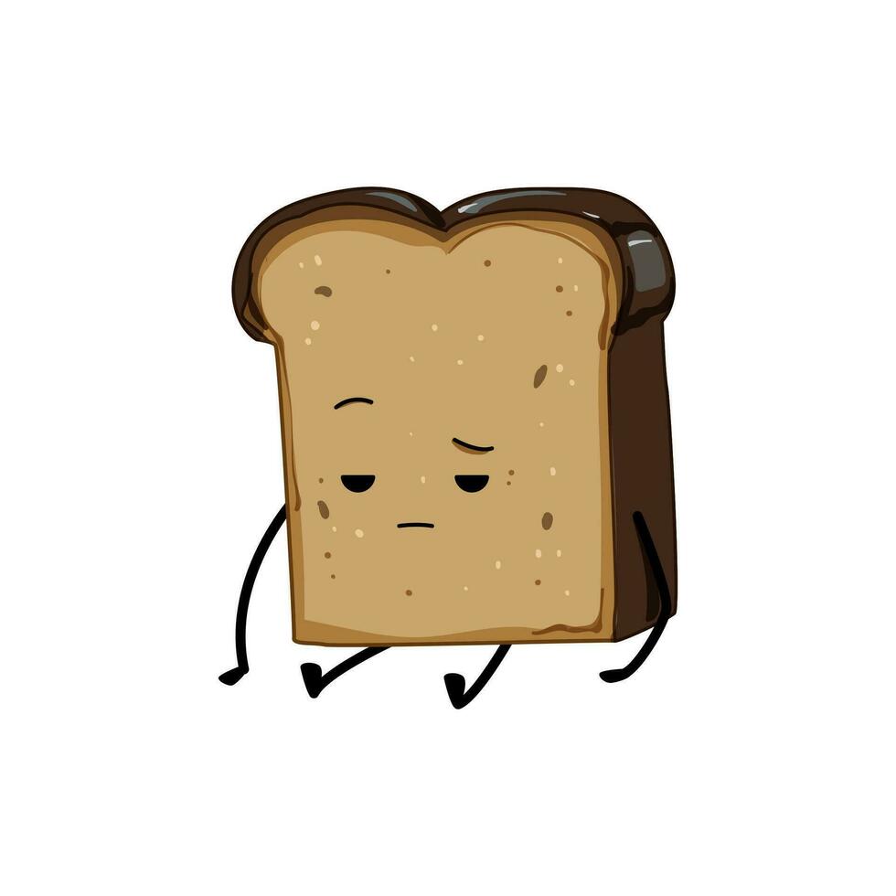 panadería un pan personaje dibujos animados vector ilustración